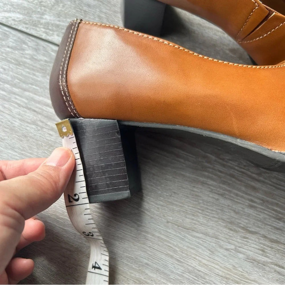 Naturalizer Sylvie Colour Block Square Toe Leather Pumps Loafer - Picture 13 of 14